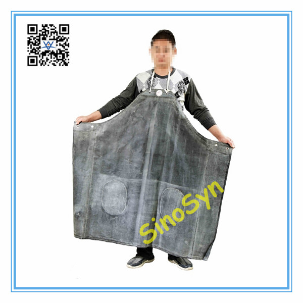 FQ1748 Double Side Rubber Acid-Proof Apron Working Safty Protective Waterproof 48inch--Black